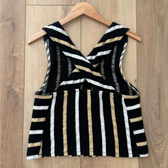 Ace and Jig Striped Black and Gold Top - Picture 2 of 6